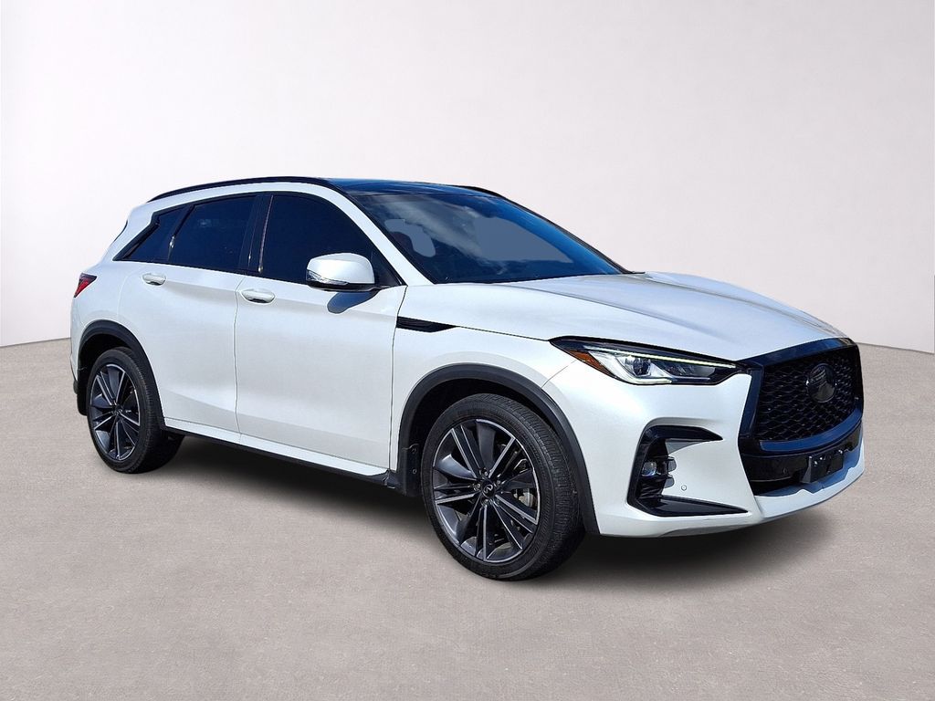 Radiant White 2023 INFINITI QX50 Sport AWD SUV / Crossover All-Wheel Drive Continuously Variable Transmission