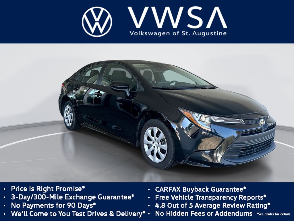 Midnight Black Metallic 2024 Toyota Corolla LE FWD Sedan Front-Wheel Drive Continuously Variable Transmission
