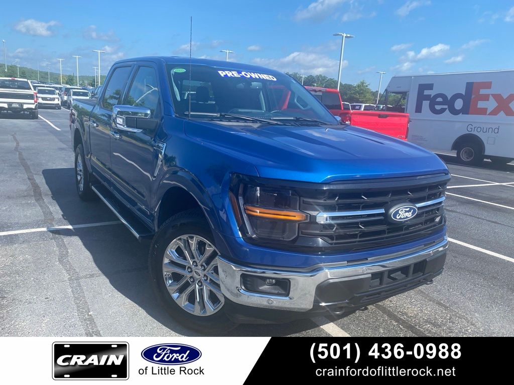 Atlas Blue Metallic 2024 Ford F-150 XLT SuperCrew 4WD Pickup Truck Four-Wheel Drive Automatic