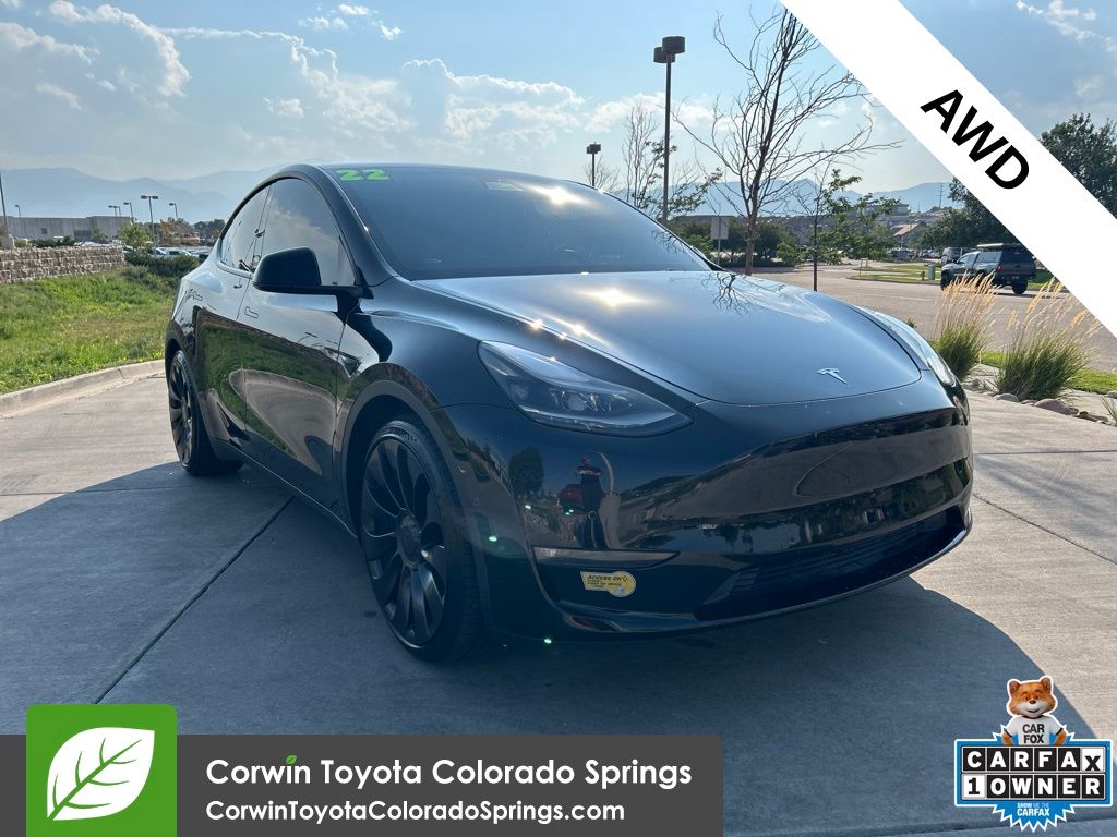 Solid Black 2022 Tesla Model Y SUV / Crossover All-Wheel Drive 1-Speed Automatic