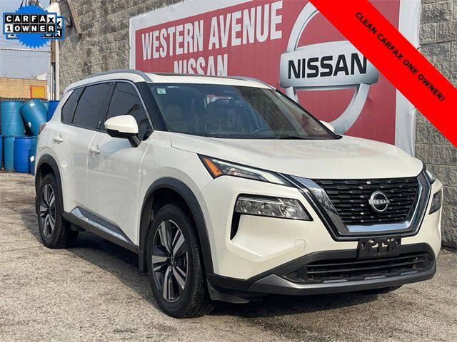 Pearl White Tricoat 2023 Nissan Rogue SL AWD SUV / Crossover All-Wheel Drive Continuously Variable Transmission