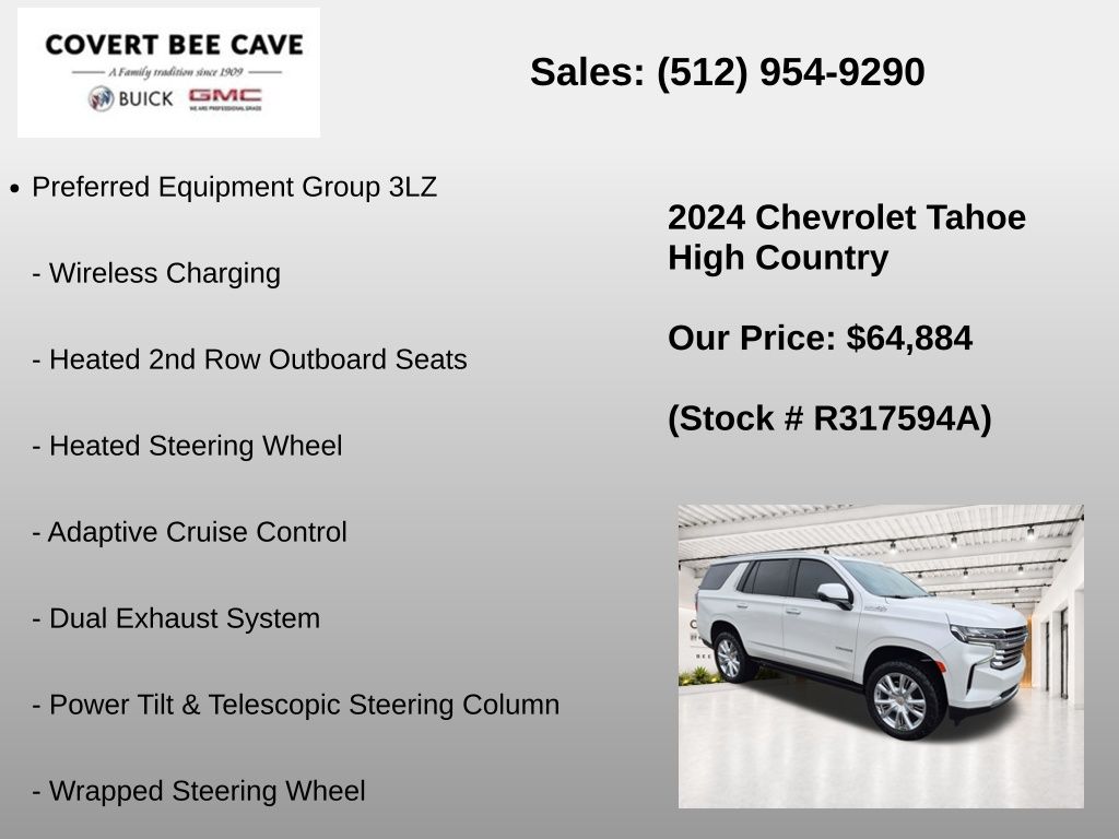 Used Car 2024 Chevrolet Tahoe  High Country For Sale Under $70,000 In Austin, Texas