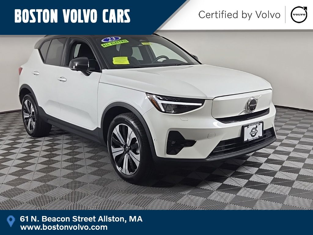 Crystal White Metallic 2023 Volvo XC40 Recharge SUV / Crossover All-Wheel Drive 1-Speed Automatic