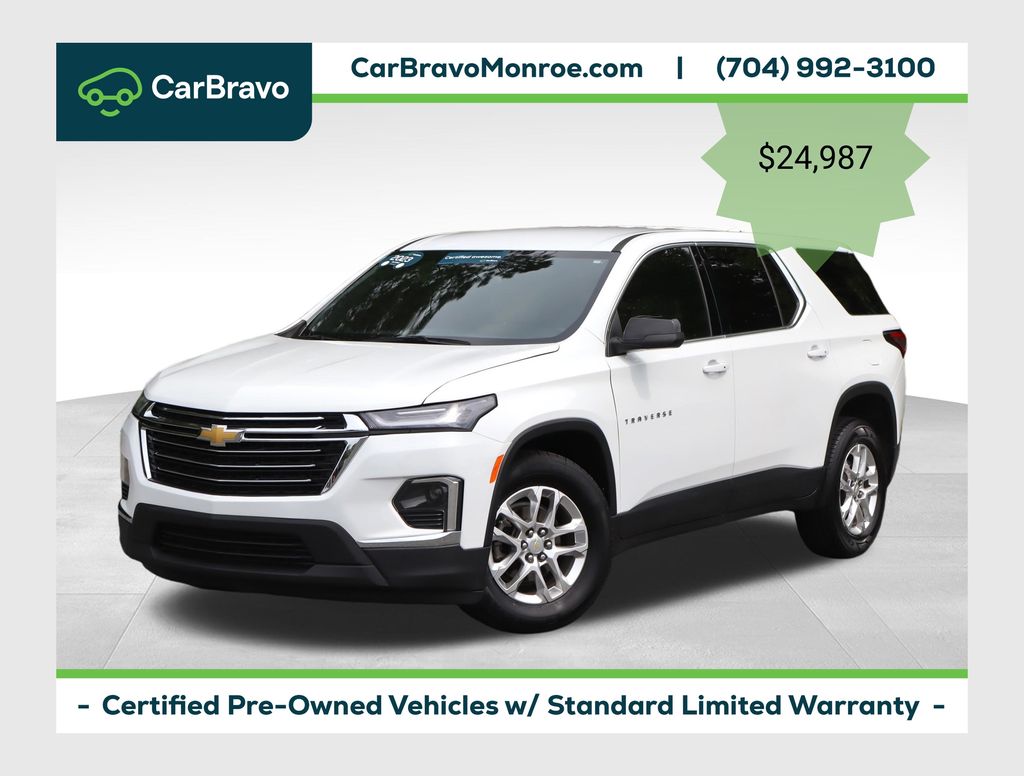 Summit White 2023 Chevrolet Traverse SUV / Crossover Front-Wheel Drive 9-Speed Automatic