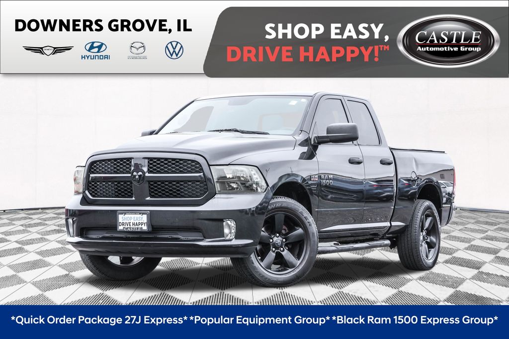 Brilliant Black Crystal Pearlcoat 2017 RAM 1500 Express Quad Cab 4WD Pickup Truck Four-Wheel Drive 8-Speed Automatic
