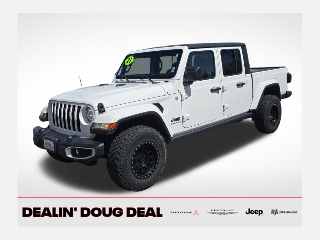 Bright White Clearcoat 2021 Jeep Gladiator Sport Crew Cab 4WD Pickup Truck Four-Wheel Drive 8-Speed Automatic