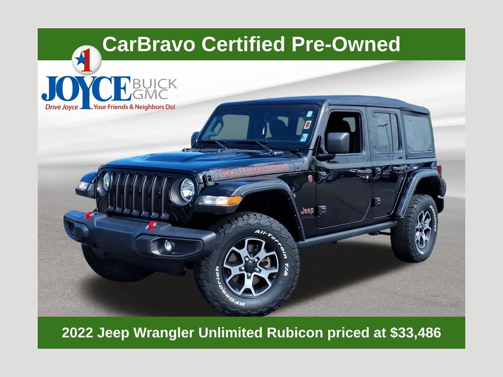 Black Clearcoat 2022 Jeep Wrangler Unlimited Rubicon 4WD SUV / Crossover Four-Wheel Drive 8-Speed Automatic