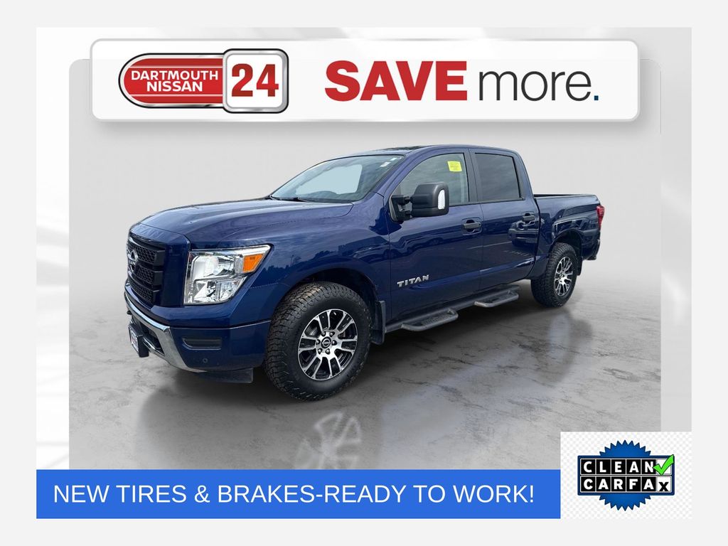 Deep Blue Pearl 2024 Nissan Titan Pickup Truck Four-Wheel Drive 9-Speed Automatic