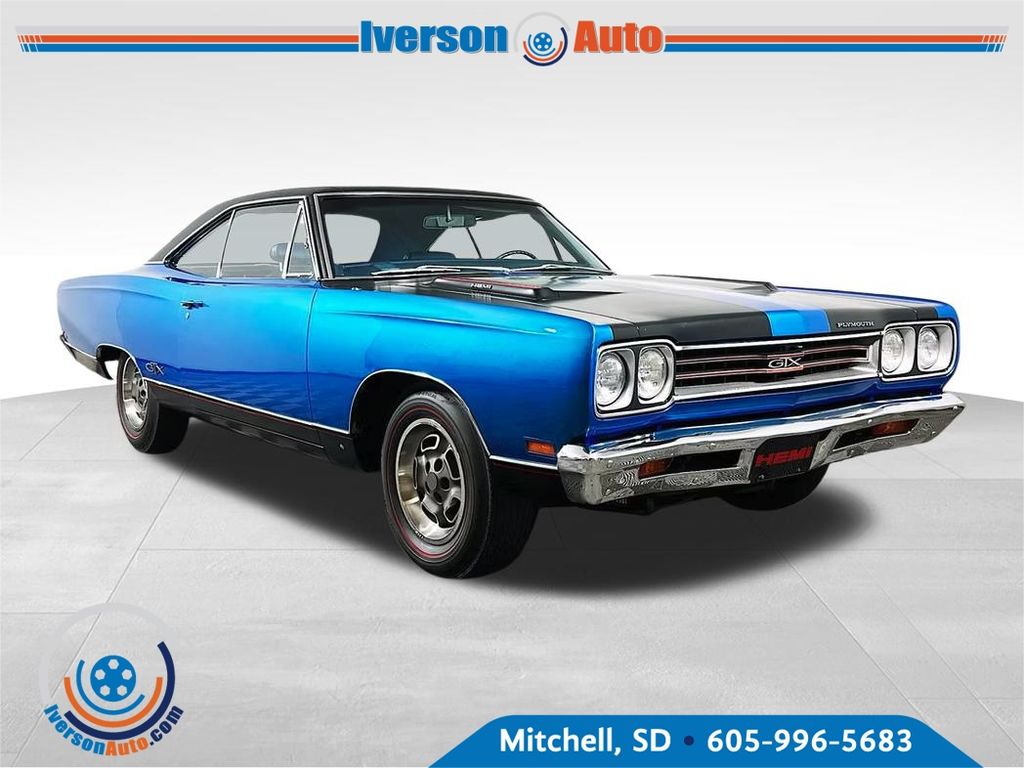 Blue 1969 Plymouth GTX 2-Door Hardtop Coupe 4-Speed Manual