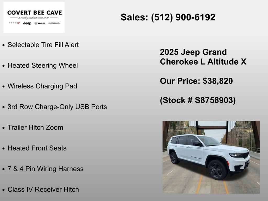 New Car 2025 Jeep Grand Cherokee L  For Sale Under $40,000 In Austin, Texas