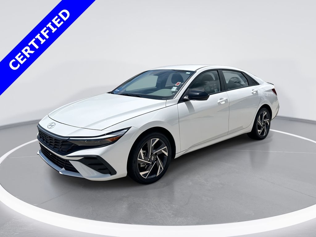 Serenity White 2025 Hyundai Elantra Hybrid SEL Sport FWD Sedan Front-Wheel Drive 6-Speed Dual Clutch