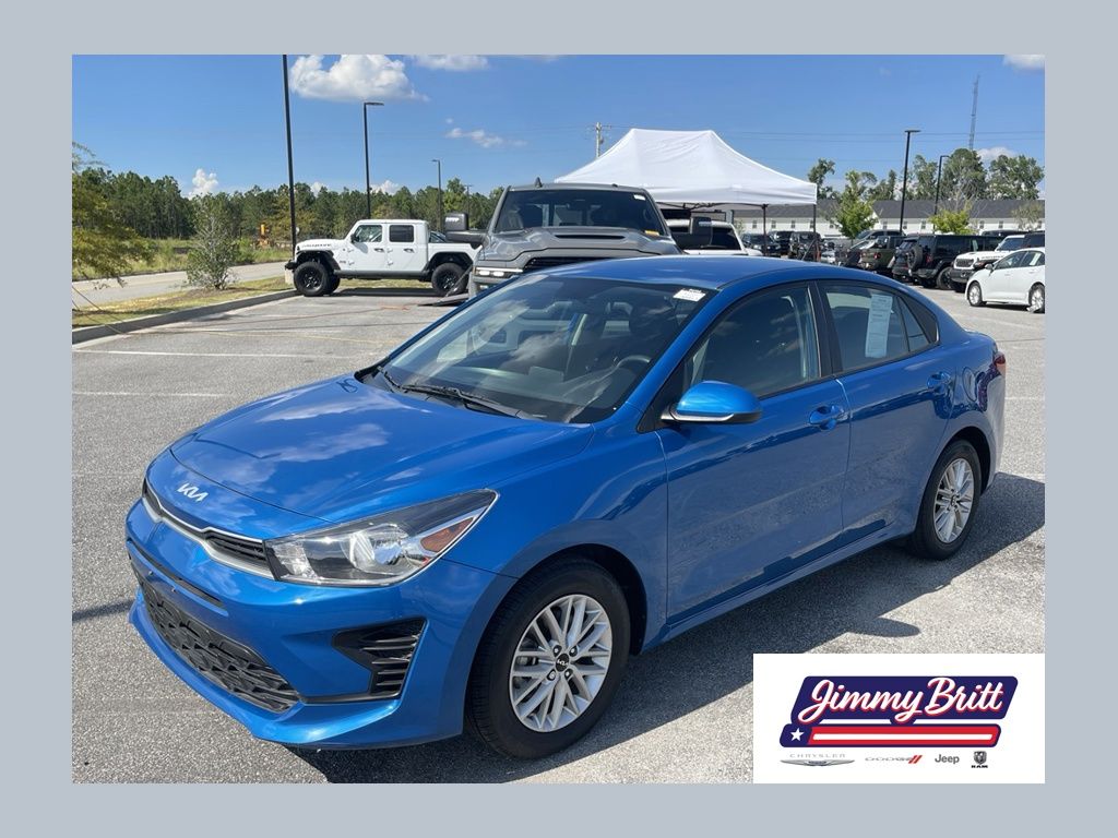 Sporty Blue 2023 Kia Rio Sedan Front-Wheel Drive Continuously Variable Transmission