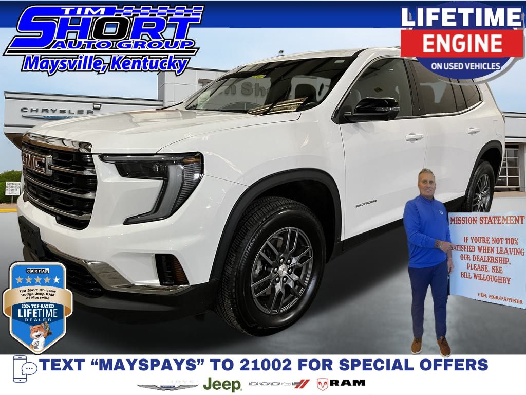 Summit White 2025 GMC Acadia SUV / Crossover Four-Wheel Drive 8-Speed Automatic