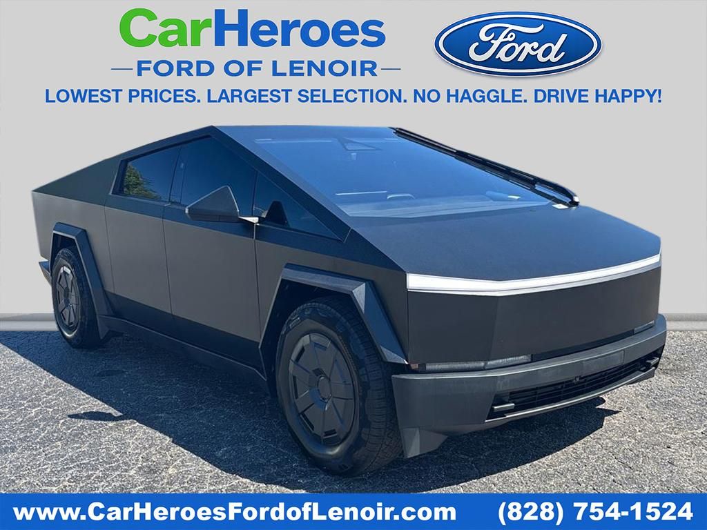 Black 2025 Tesla Cybertruck Crew Cab AWD Pickup Truck All-Wheel Drive 1-Speed Automatic
