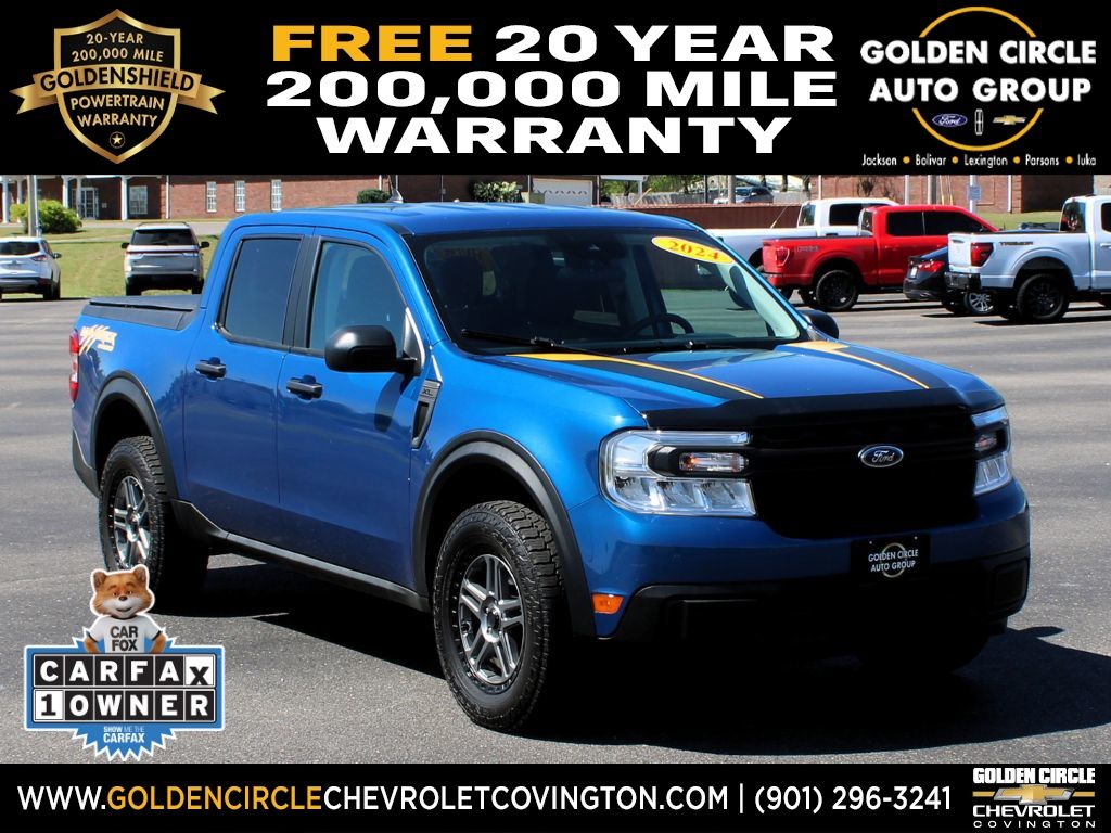 Atlas Blue Metallic 2024 Ford Maverick XL SuperCrew FWD Pickup Truck Front-Wheel Drive Continuously Variable Transmission