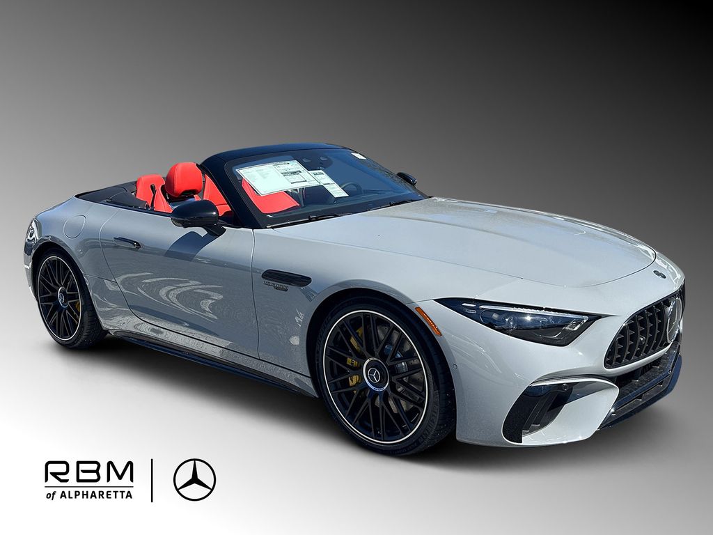 Gray (MANUFAKTUR Alpine Grey) 2026 Mercedes-Benz SL-Class AMG SL 55 4MATIC Convertible All-Wheel Drive 9-Speed Automatic