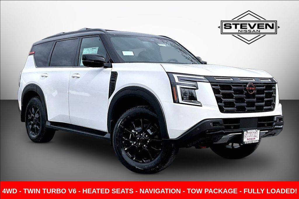 Aspen White/Super Black 2026 Nissan Armada SUV / Crossover Four-Wheel Drive 9-Speed Automatic
