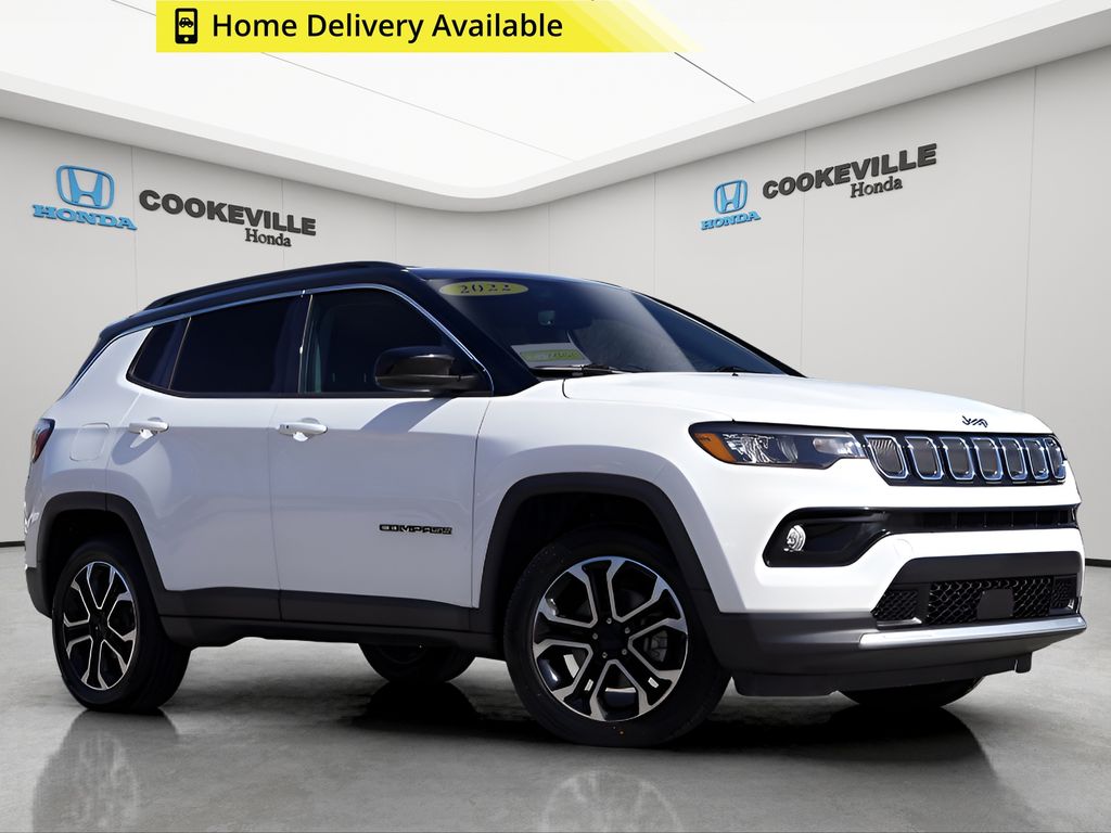 Bright White Clearcoat 2022 Jeep Compass Limited 4WD SUV / Crossover Four-Wheel Drive 9-Speed Automatic