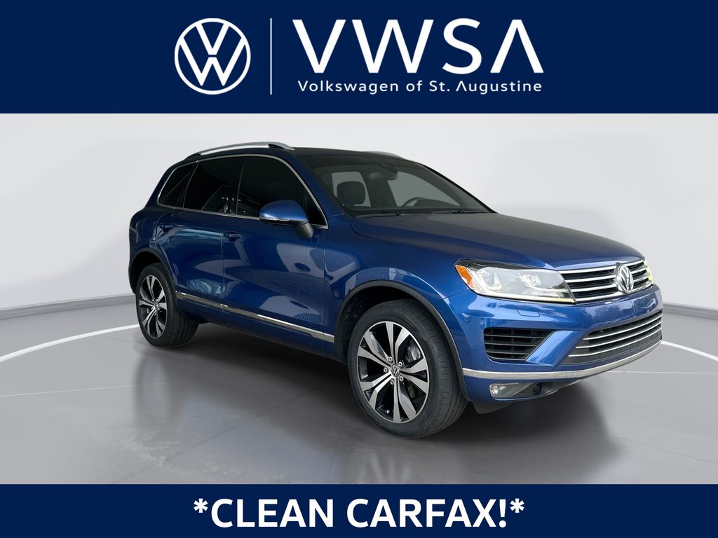 Reef Blue Metallic 2017 Volkswagen Touareg V6 Wolfsburg SUV / Crossover All-Wheel Drive 8-Speed Automatic