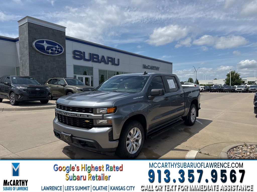 Gray (Steel Metallic) 2020 Chevrolet Silverado 1500 Custom Crew Cab 4WD Pickup Truck Four-Wheel Drive 6-Speed Automatic Overdrive