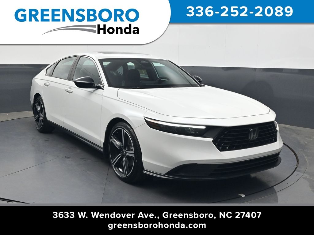 Platinum White Pearl 2024 Honda Accord Hybrid Sport FWD Sedan Front-Wheel Drive Continuously Variable Transmission