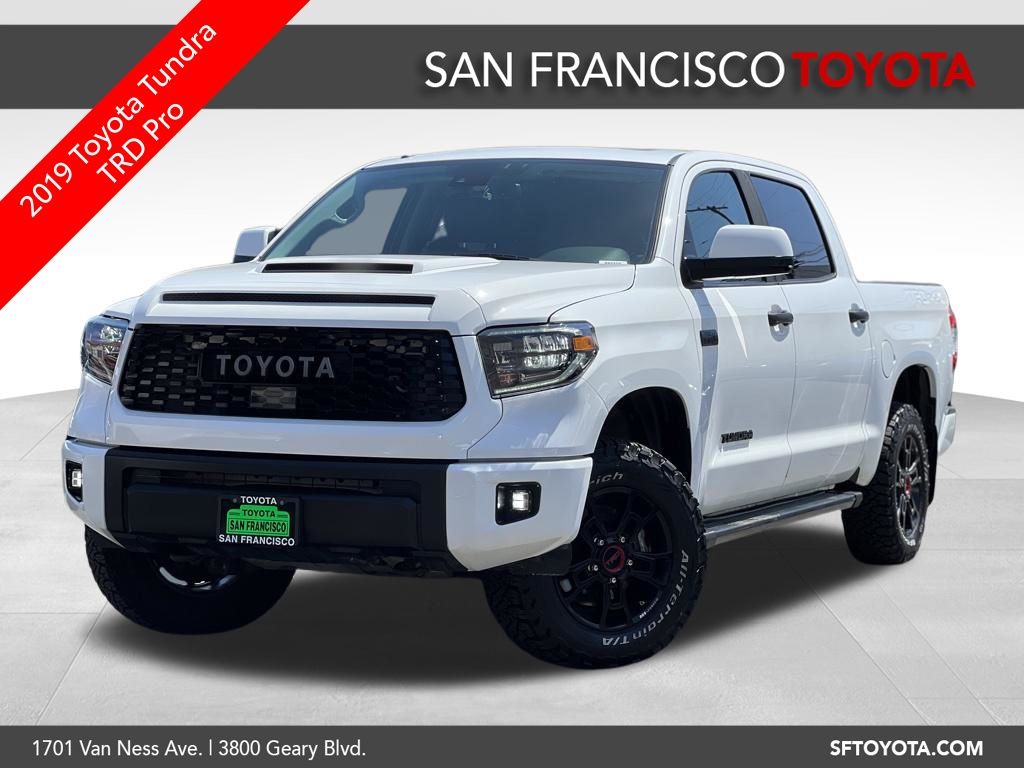 Super White 2019 Toyota Tundra TRD Pro CrewMax 5.7L 4WD Pickup Truck Four-Wheel Drive 6-Speed Automatic