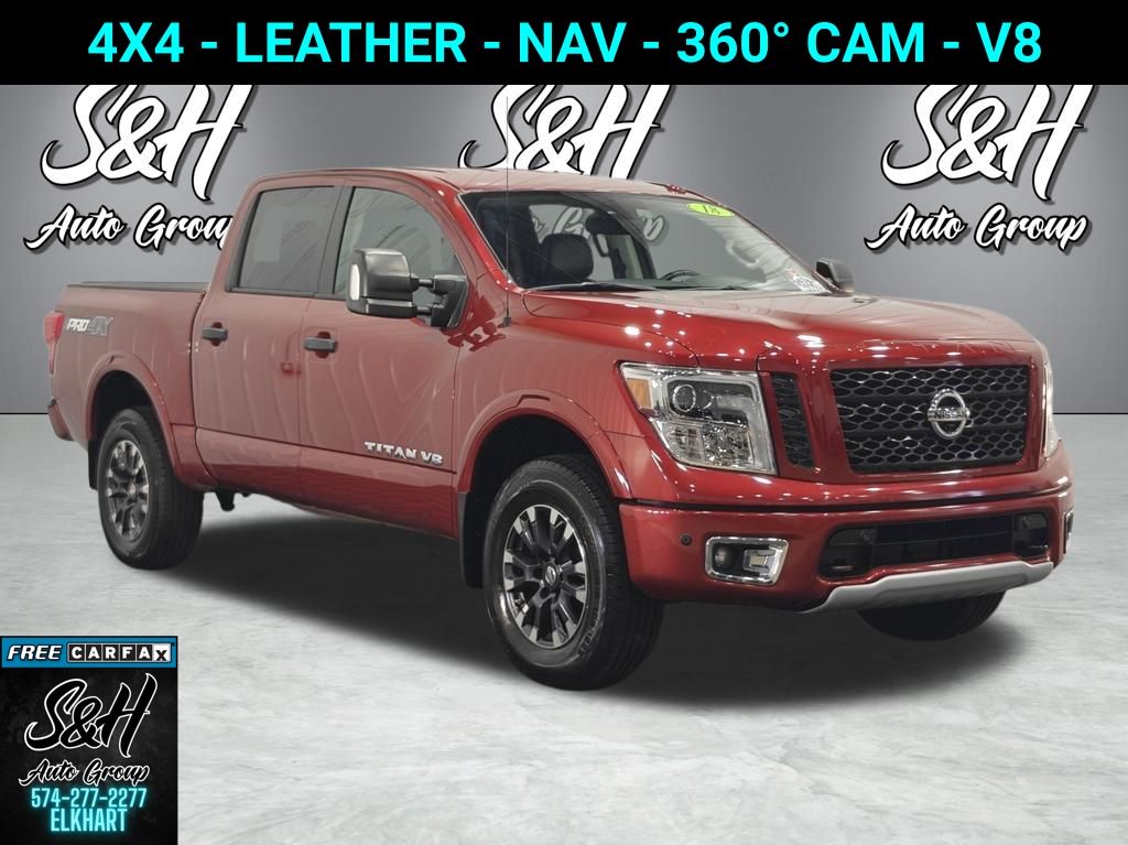 Cayenne Red 2018 Nissan Titan Pickup Truck Four-Wheel Drive 7-Speed Automatic