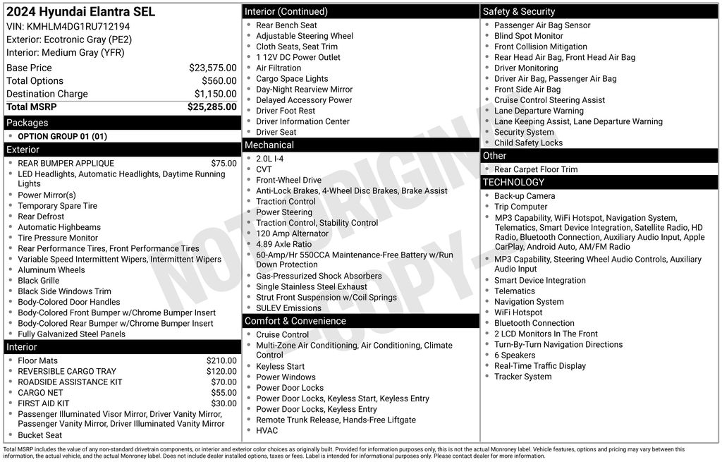 Used 2024 Gray Hyundai SEL image 2