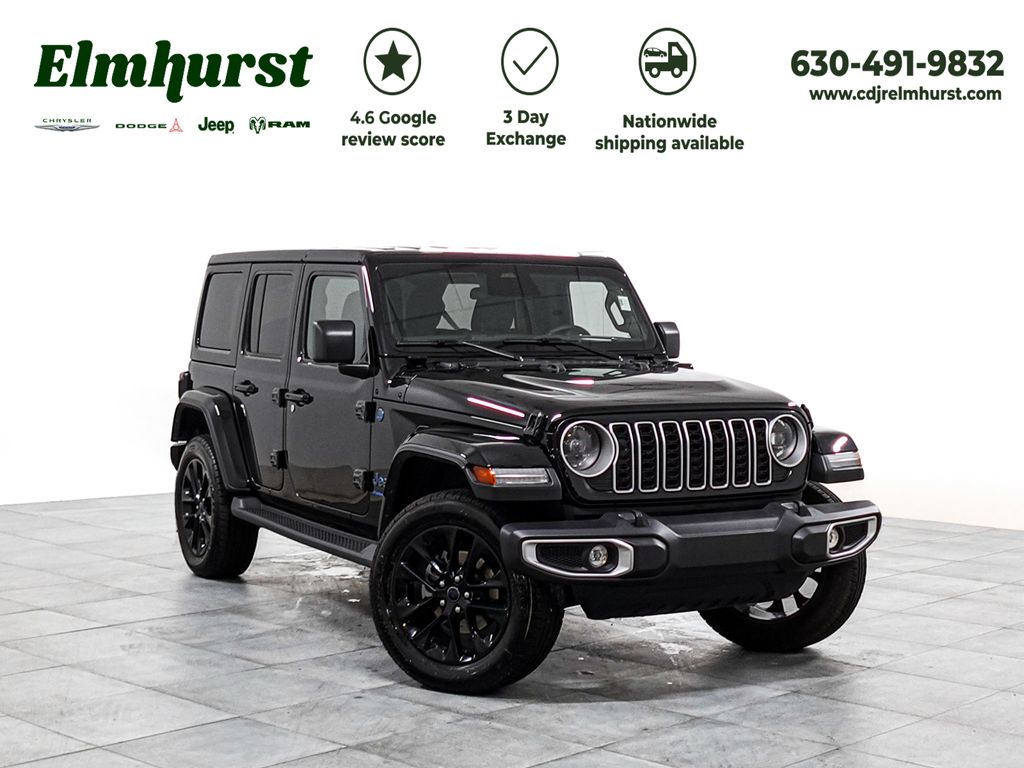 Black Clearcoat 2025 Jeep Wrangler 4xe Sahara 4WD SUV / Crossover Four-Wheel Drive 8-Speed Automatic