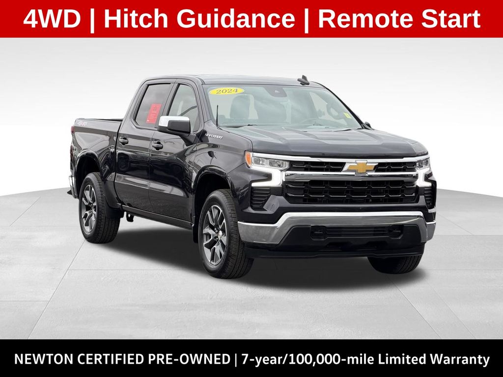 Dark Ash Metallic 2024 Chevrolet Silverado 1500 LT Crew Cab 4WD Pickup Truck Four-Wheel Drive 8-Speed Automatic