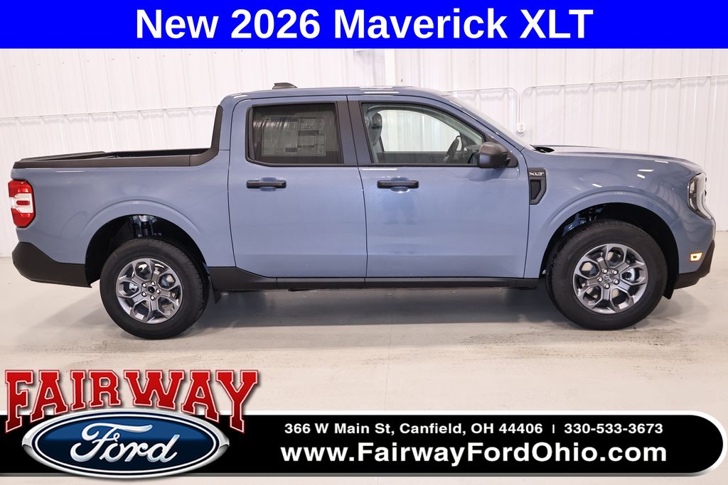 Blue (Azure Gray Metallic Tri-Coat) 2026 Ford Maverick XLT SuperCrew FWD Pickup Truck Front-Wheel Drive 8-Speed Automatic