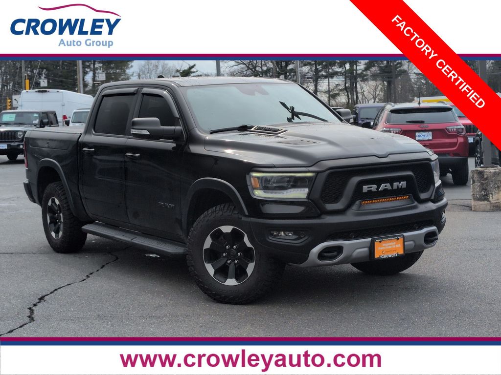 Diamond Black Crystal Pearlcoat 2021 RAM 1500 Rebel Crew Cab 4WD Pickup Truck Four-Wheel Drive 8-Speed Automatic