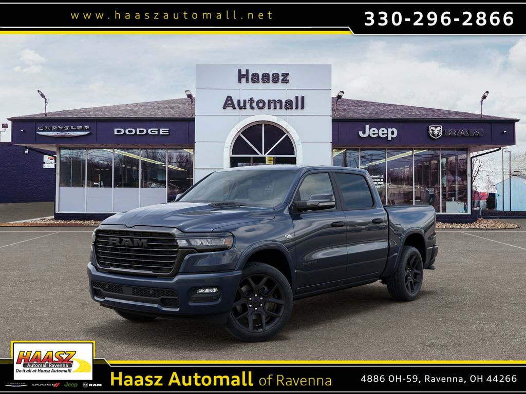 Forged Blue Metallic 2026 RAM 1500 Laramie Crew Cab 4WD Pickup Truck Four-Wheel Drive 8-Speed Automatic