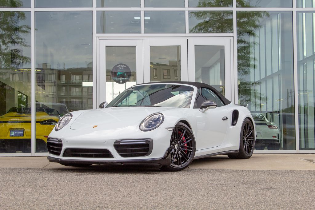 White 2019 Porsche 911 Turbo Cabriolet AWD Convertible All-Wheel Drive 7-Speed Automatic
