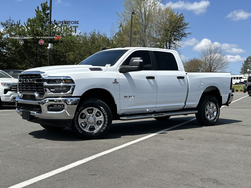 Bright White Clearcoat 2025 RAM 2500 Big Horn Crew Cab 4WD Pickup Truck Four-Wheel Drive 8-Speed Automatic