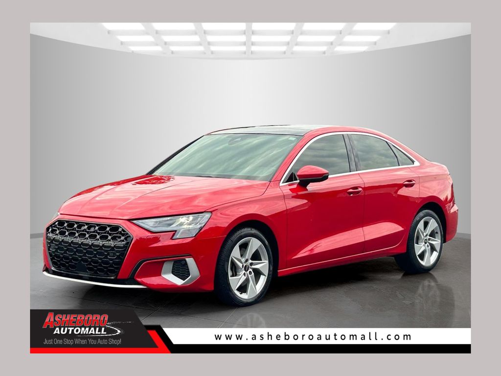 Red 2022 Audi A3 Sedan Front-Wheel Drive 7-Speed Automatic