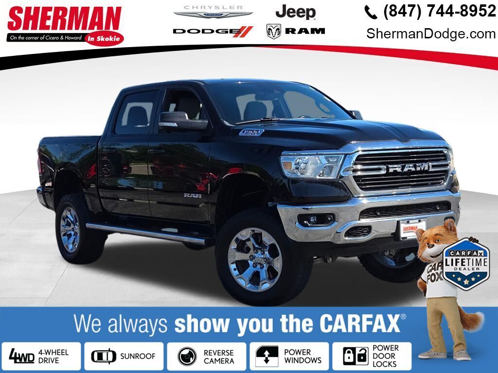 Diamond Black Crystal Pearlcoat 2021 RAM 1500 Pickup Truck Four-Wheel Drive 8-Speed Automatic