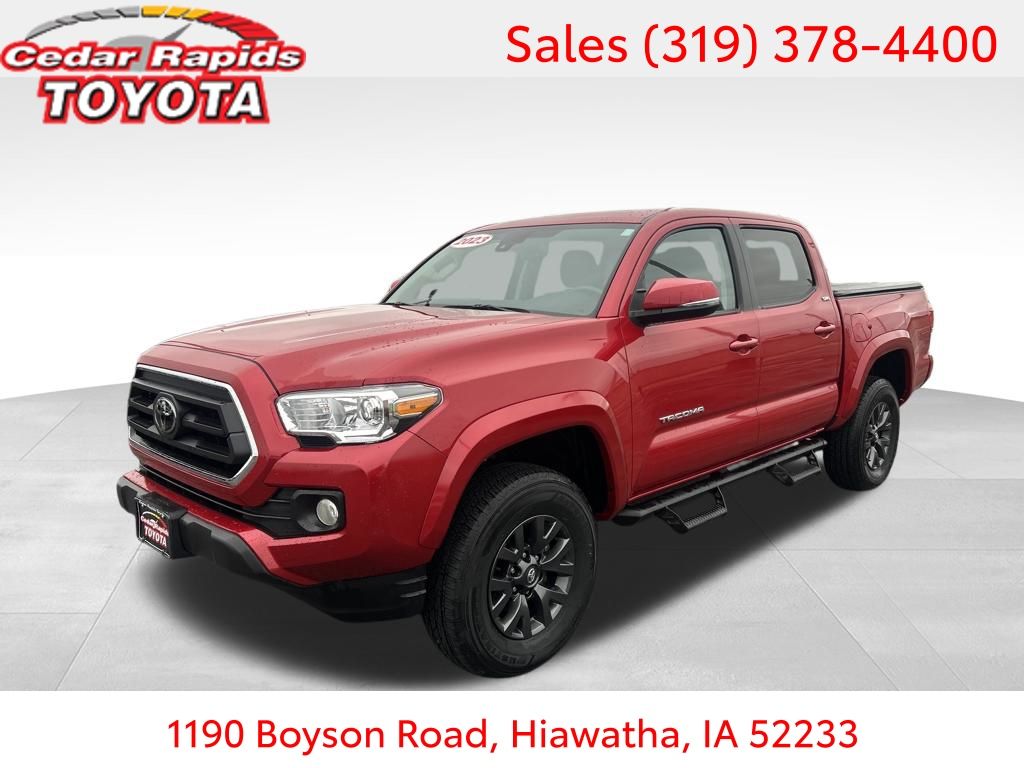 Red 2023 Toyota Tacoma SR5 V6 Double Cab 4WD Pickup Truck Four-Wheel Drive 6-Speed Automatic