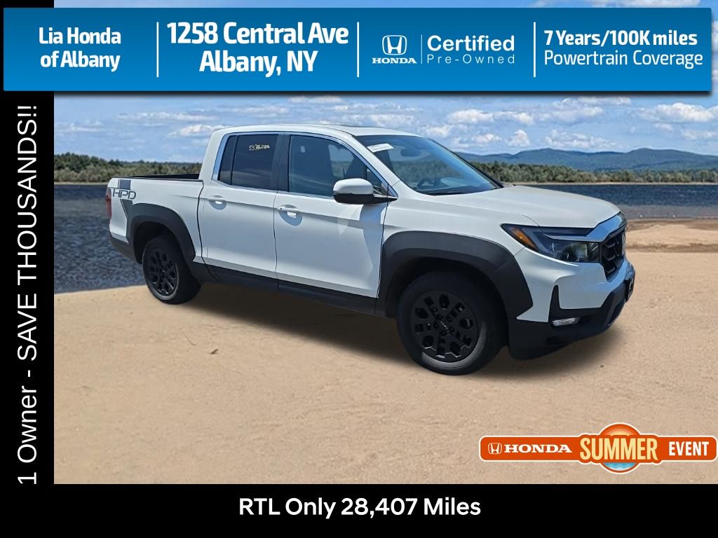 Platinum White Pearl 2023 Honda Ridgeline Pickup Truck All-Wheel Drive 9-Speed Automatic