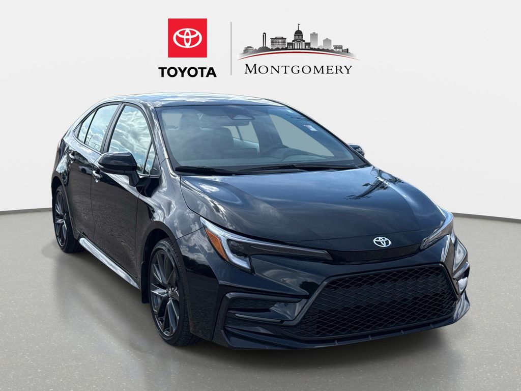 Midnight Black Metallic 2025 Toyota Corolla SE FWD Sedan Front-Wheel Drive Continuously Variable Transmission