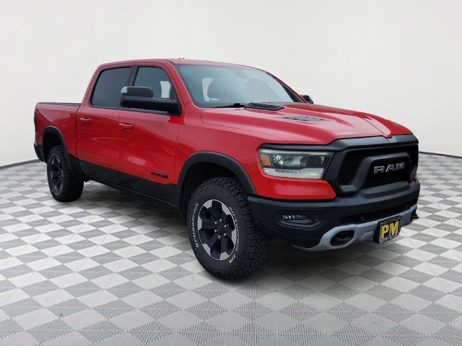 Flame Red Clearcoat 2019 RAM 1500 Rebel Crew Cab 4WD Pickup Truck Four-Wheel Drive 8-Speed Automatic