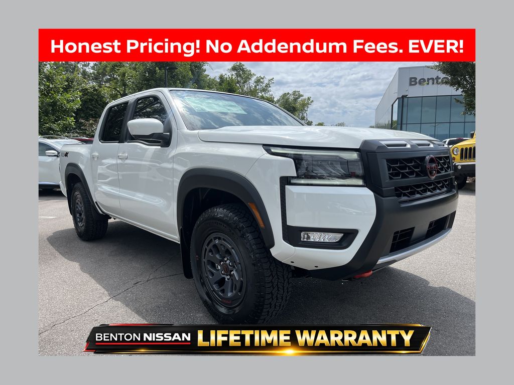 Glacier White 2026 Nissan Frontier Pickup Truck Four-Wheel Drive 9-Speed Automatic Overdrive