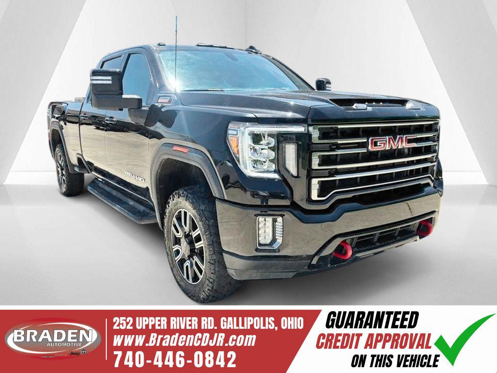 Black (Ebony Twilight Metallic) 2021 GMC Sierra 3500HD AT4 Crew Cab 4WD Pickup Truck Four-Wheel Drive Automatic