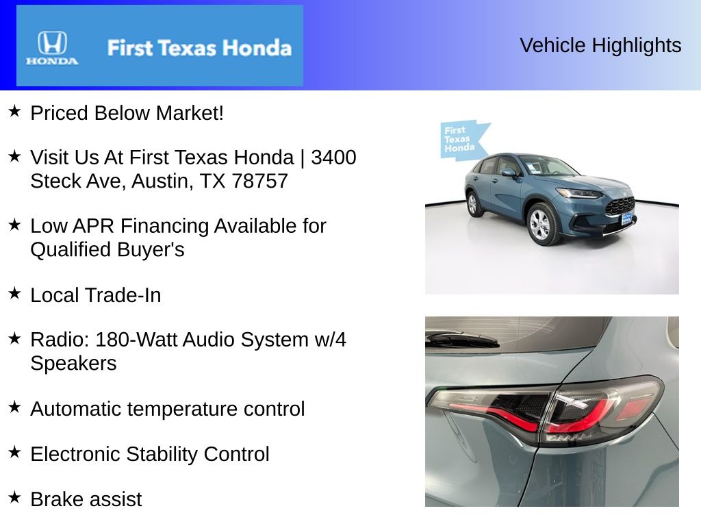 Used Car 2025 Honda Hr-v  Lx For Sale Under $30,000 In Austin, Texas