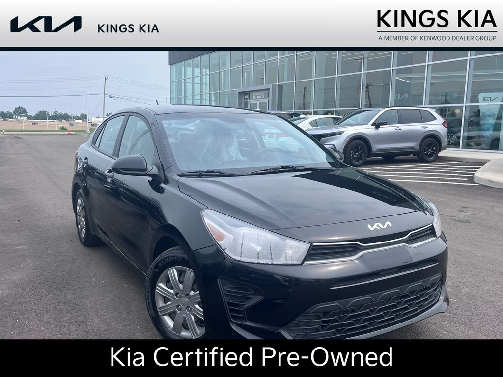 Aurora Black 2023 Kia Rio Sedan Front-Wheel Drive Continuously Variable Transmission