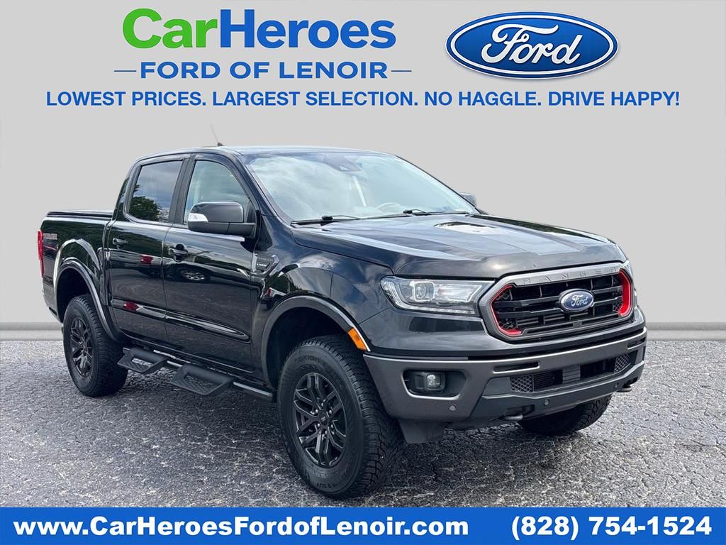 Black 2021 Ford Ranger Lariat SuperCrew 4WD Pickup Truck Four-Wheel Drive Automatic