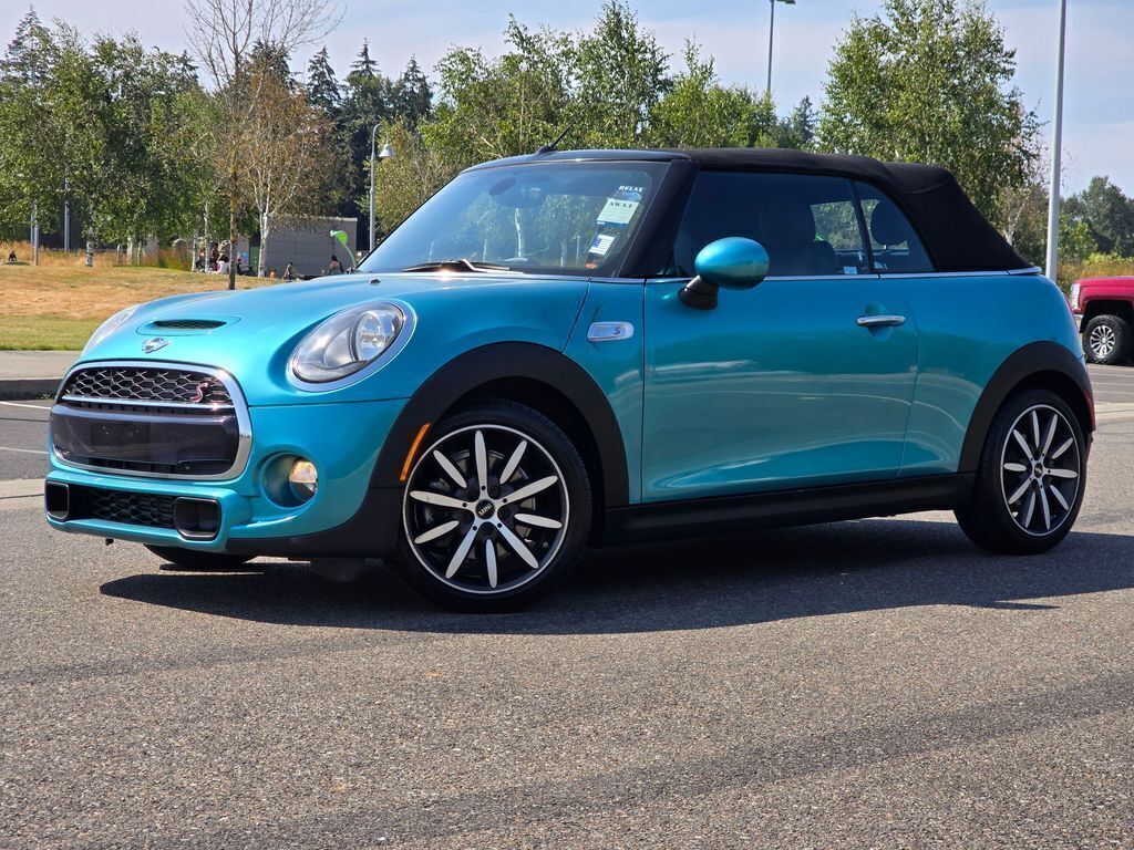 Teal (Aqua) 2017 MINI Cooper Convertible Front-Wheel Drive 7-Speed Automatic
