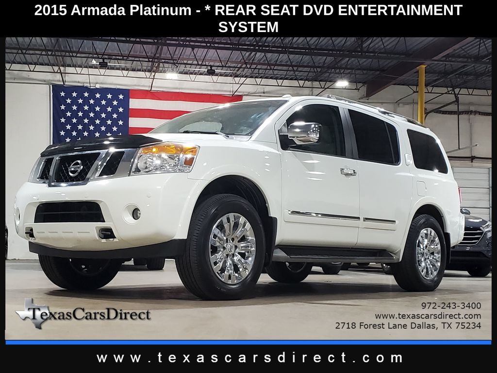 Pearl White 2015 Nissan Armada Platinum SUV / Crossover 4X2 5-Speed Automatic Overdrive