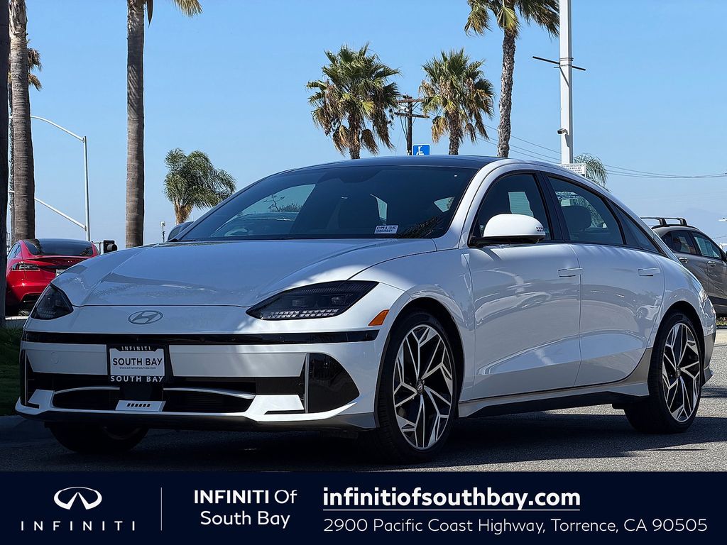 Serenity White 2023 Hyundai Ioniq 6 Sedan Rear-Wheel Drive 1-Speed Automatic