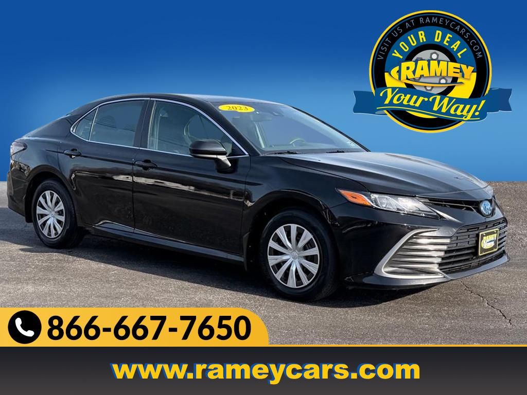 Midnight Black Metallic 2023 Toyota Camry Hybrid LE FWD Sedan Front-Wheel Drive Continuously Variable Transmission